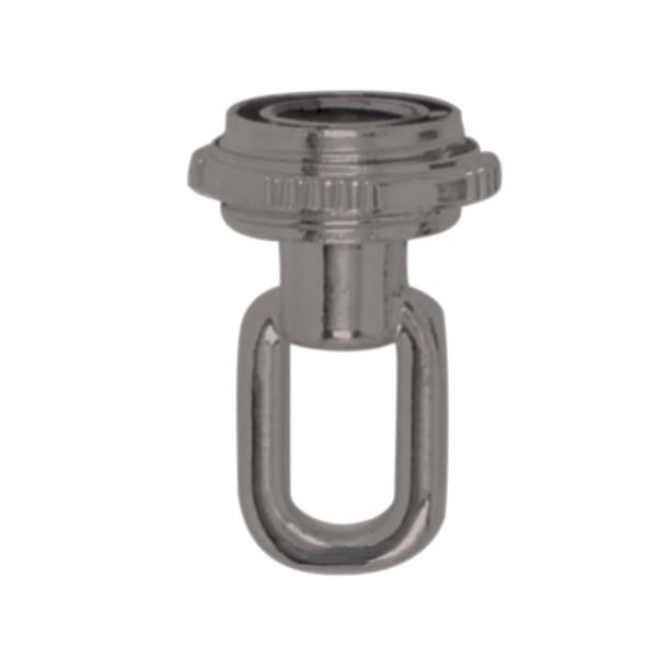 1/4 IP Screw Collar Loop With Ring; 25lbs Max; Brushed Pewter Finish