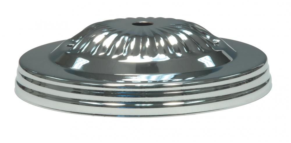 Ribbed Canopy Kit And Matching Hardware; Polished Nickel Finish; 5" Diameter; 7/16" Center