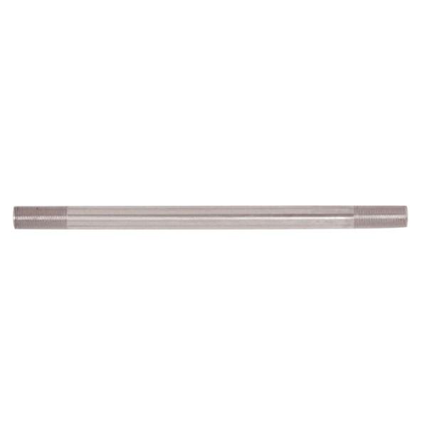 Steel Pipe; 1/8 IP; Nickel Plated Finish; 12" Length; 3/4" x 3/4" Threaded On Both Ends