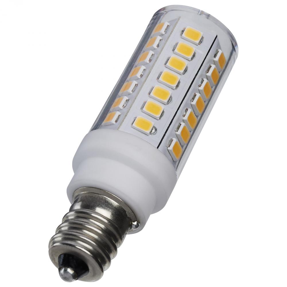 5 Watt T6 LED; Clear Finish; E12 Base; 3000K; 120 Volt