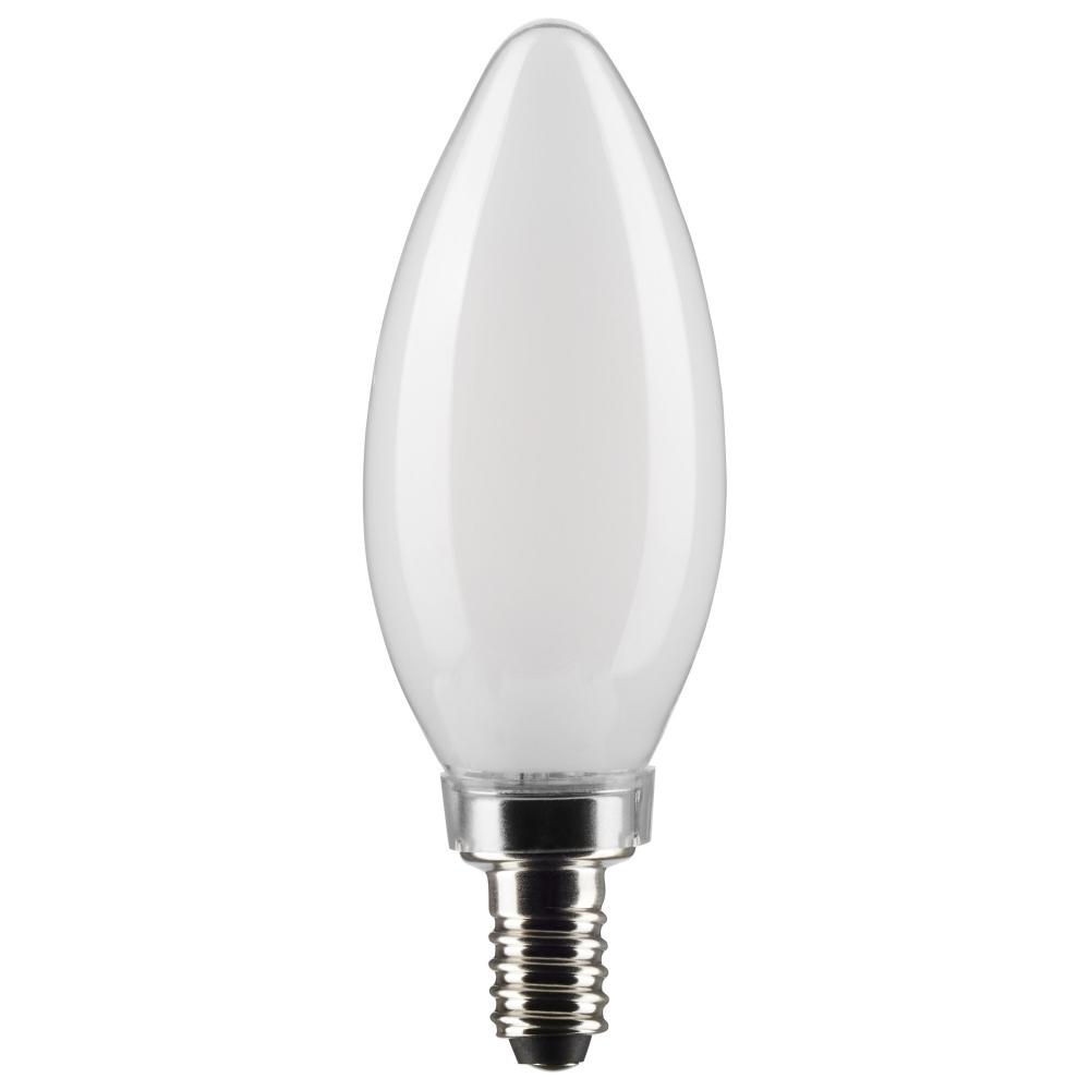 4 Watt B11 LED Filament; Frosted; Candelabra Base; 3000K; 350 Lumens; 120 Volt; 4-Pack