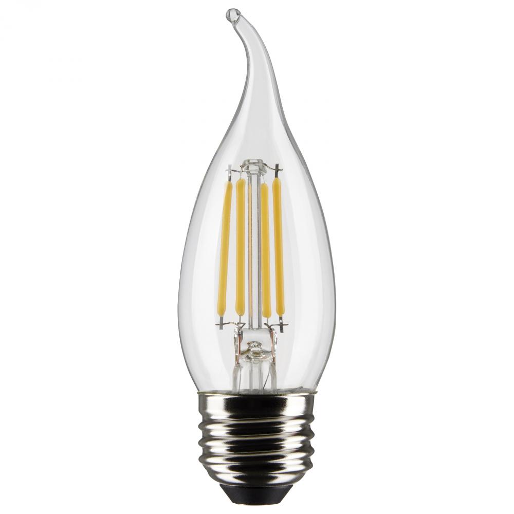 5.5 Watt CA10 LED Filament; Clear; Medium Base; 5000K; 120 Volt; 2-Card