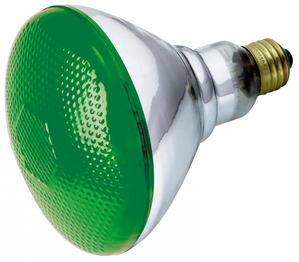 100 Watt BR38 Incandescent; Green; 2000 Average rated hours; Medium base; 120 Volt