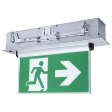 Satco Products Inc. 67/530 - Running Man Green Edge Lit Exit Sign; 120-347V; 2HR backup; Single/Dual Face; Universal Surface or