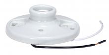 Satco Products Inc. 90/2638 - Keyless Glazed Porcelain Ceiling Receptacle; 7" AWM B/W Leads 105C; Screw Terminals; 4-3/8"