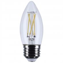 Satco Products Inc. S12503 - 5.5 Watt B11 LED; Medium Base; Clear; 3500K CCT; 120 Volt