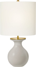 Visual Comfort & Co. Signature Collection KS 3616DVG-L - Albie Small Desk Lamp in Dove Grey with Cream Linen Shade