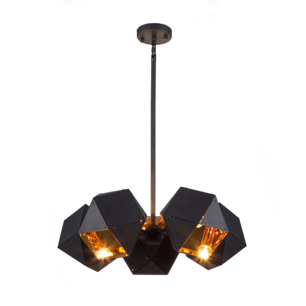 Black and Red Copper Aluminium and Stainless Steel Box Light Fixture