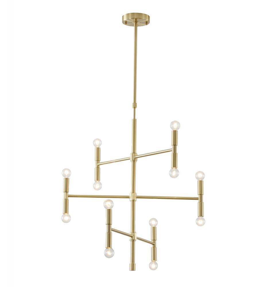 6-Light 3-Tier Chandelier In a Satin Gold Finish