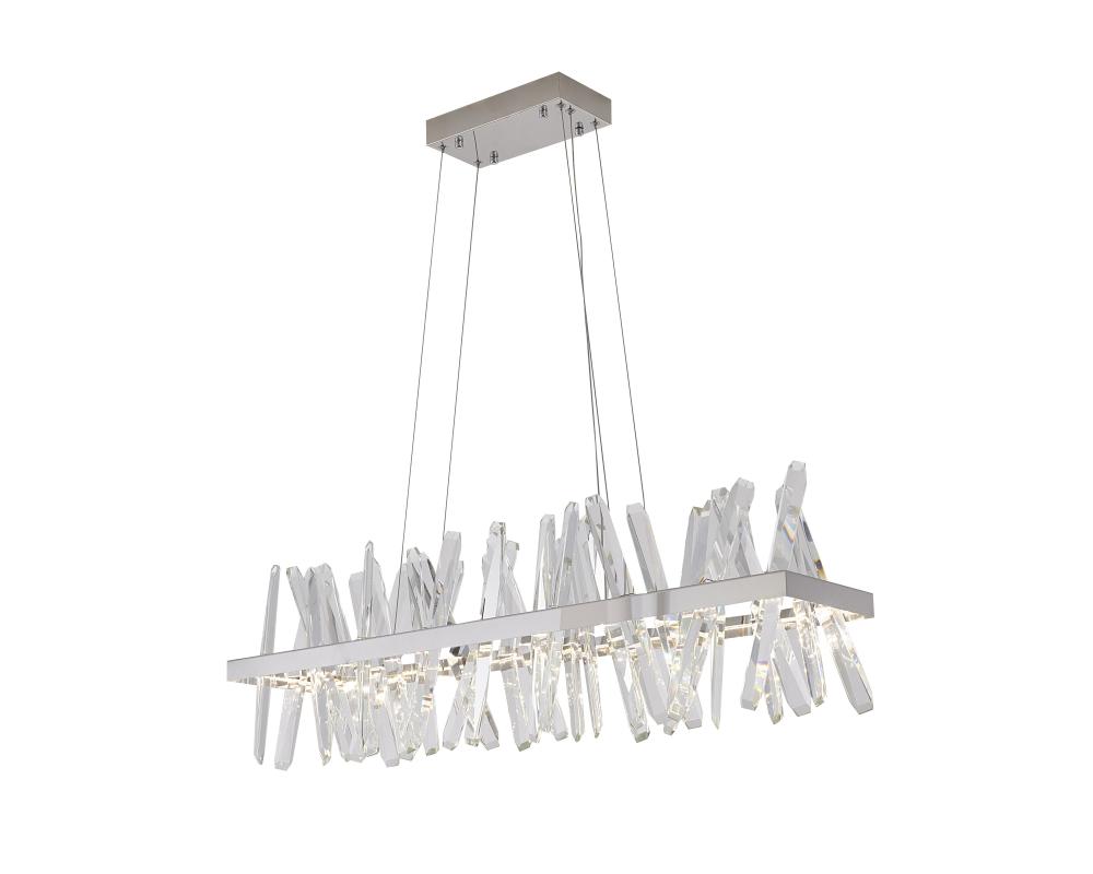 LED Chandelier  Stainless Steel & Crystal