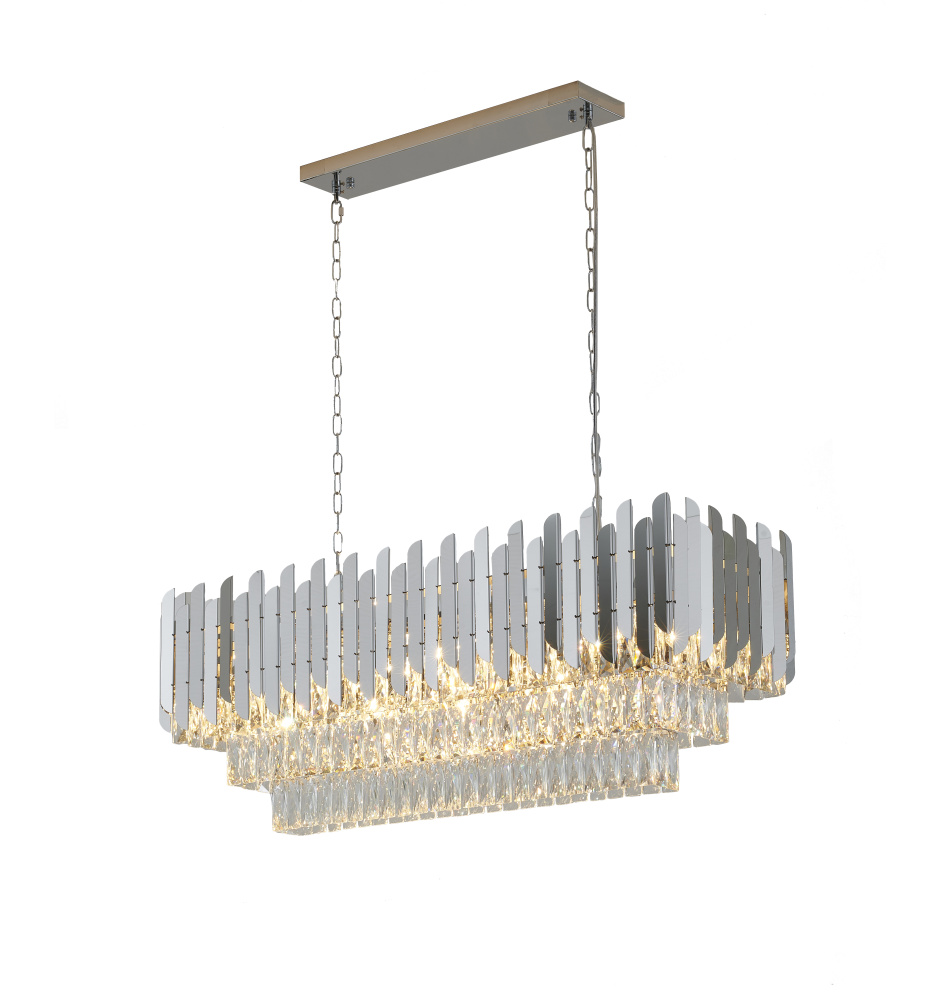 Chrome Rectangular Frame Chandelier