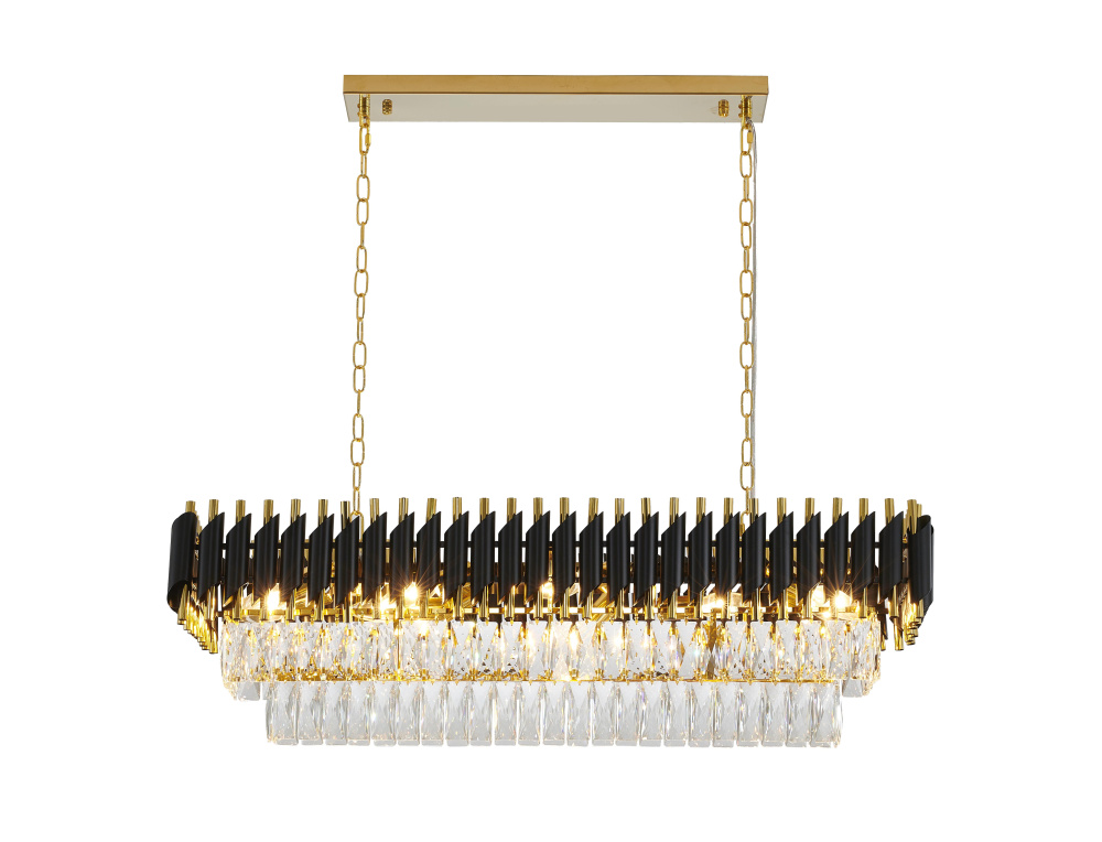 Black and Gold Rectangular Frame Chandelier
