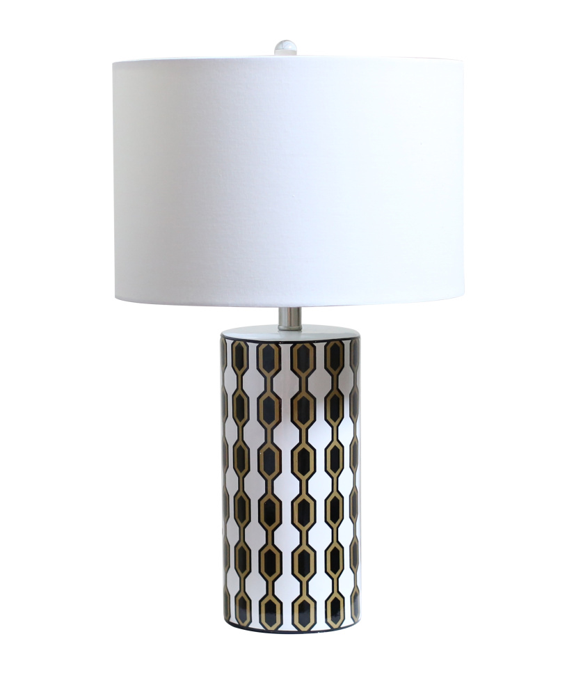 Black and White Ceramic Frame Table Lamp