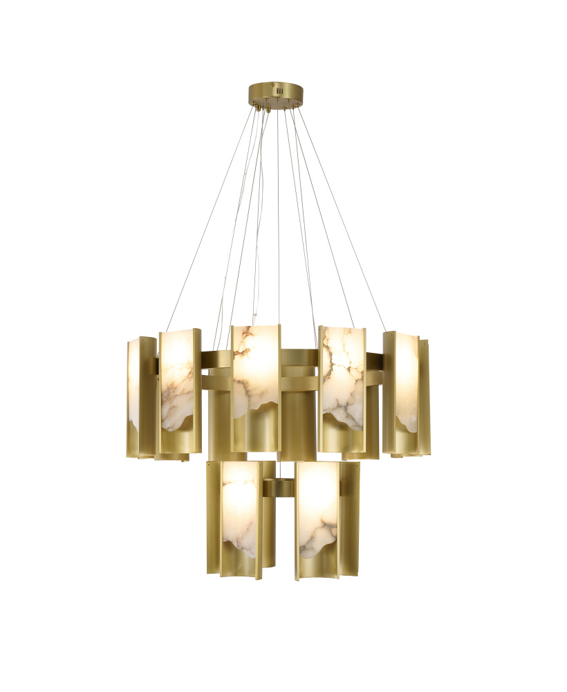 Satin Brass LED Chandelier
