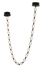 Bethel International BL01C106BLK - 22-Light Black LED Chandelier With Clear Crystal Shades