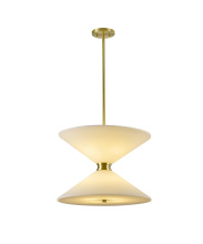 Bethel International BLT102C24BR - 8-Light Satin Brass Pendant Lighting With White Frosted Glass Shades