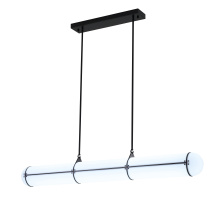 Bethel International BLT109BLK - 1-Light Black LED pendant With A Clear Frosted Glass Shade