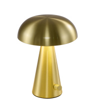 Bethel International BTG103BR - 1-Light Satin Brass Table Lamp With A Satin Brass Metal Shade