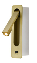 Bethel International BTG104BR - 1-Light Satin Brass Metal LED Wall Sconce With One USB Port And A Clear Frosted Lens