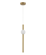 Bethel International DLS115P23G - 1-Light Gold LED Pendant With A White Glass Shade