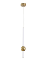 Bethel International DLS116P23W - 1-Light Gold LED Pendant With A White Glass Shade