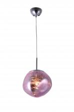 Bethel International DU136P11P - 1-Light Chrome Pendant With A Pink Acrylic Shade