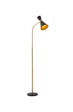 Bethel International DU176F62BK - Black and Gold Floor Lamp