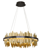 Bethel International FT125C23B - Black and Brass LED Chandelier
