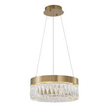 Bethel International FT95C16G/3K-1 - 1-Light Gold LED Chandelier With Clear Crystal Accents