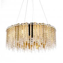 Bethel International GL402C24G - Chandelier Stainless Steel & Crystal