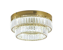 Bethel International GL450FM15BR - 2-Light Brass Dimmable LED Flush Mount With Clear Crystals
