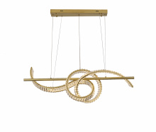 Bethel International GL452C47BR - 2-Light Dimmable Brass Steel LED Chandelier With Clear Crystal