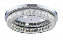 Bethel International JP09 - 3-Light Chrome LED Flush Mount With Clear Crystal Accents