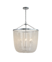 Bethel International LA62C30CH - 8-Light Chrome Chandelier With Clear Beaded hanging Glass