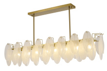 Bethel International LA65C48BR - 8-Light Brass Chandelier With Frosted Glass