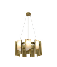 Bethel International MU126C9BR - Satin Brass LED Chandelier