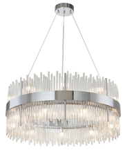 Bethel International MU57C31CH - 18-Light Chrome Stainless Steel Chandelier With Clear Glass Rods