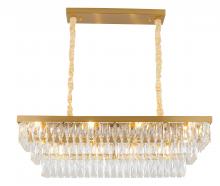 Bethel International OC33C38G - 12-Light Gold Metal Chandelier With Clear Crystal