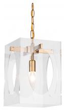 Bethel International TD23P8AB - 1-Light Antique Brass Metal Pendant With An Acrylic Shade