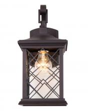 Bethel International TD25W8B - 1-Light Bronze Metal Outdoor Wall Sconce With A Clear Glass Shade