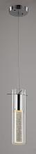 Bethel International ZP23 - 1-Light Chrome Pendant With A Glass Bubble Rod And Shade