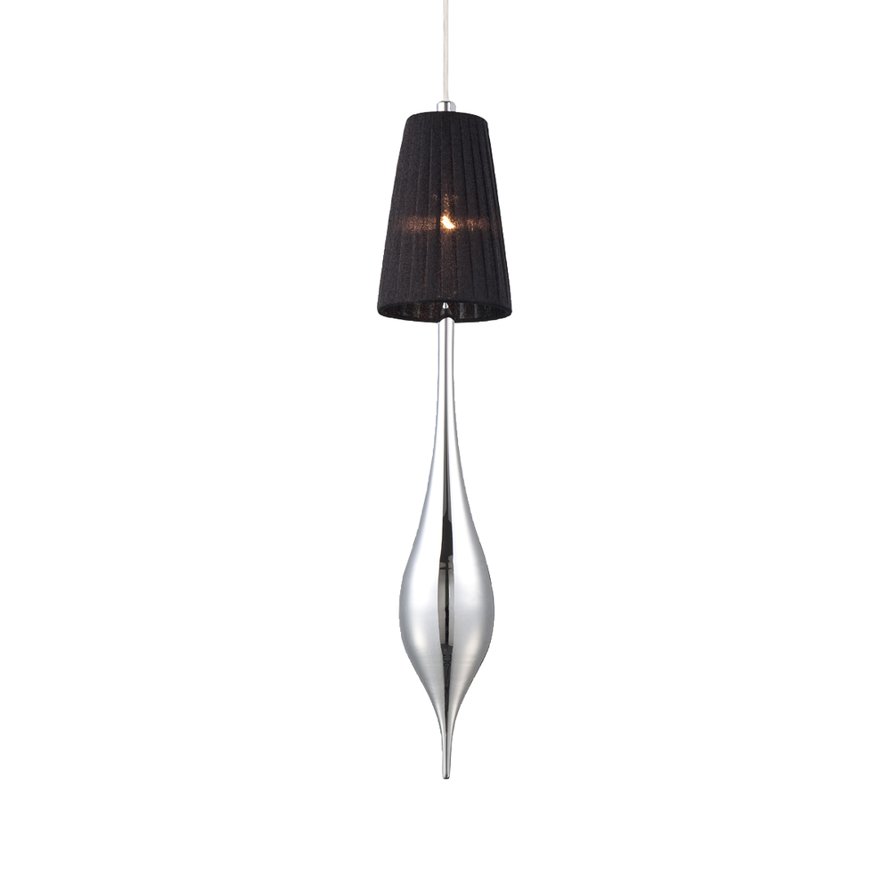 Aqua, 1Lt Pendant, Med, Chrome/Black