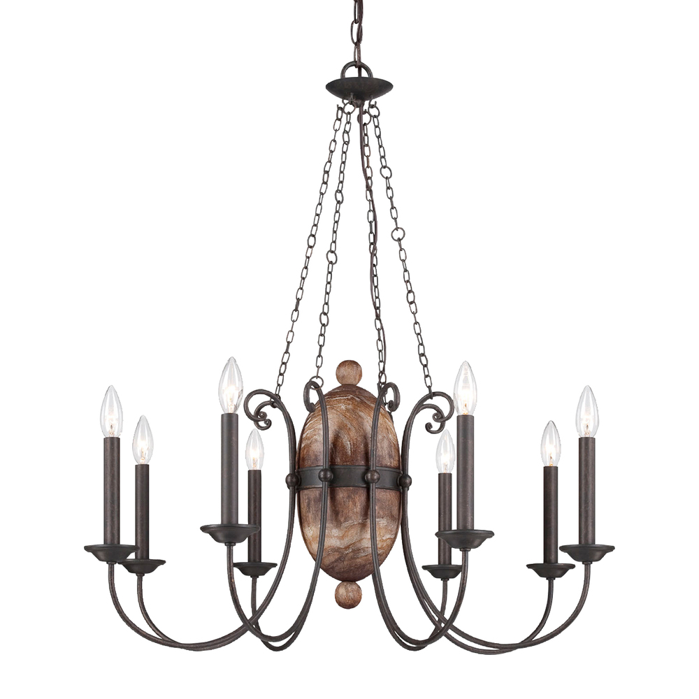 Albero, 8Lt Chandelier, Forged Iron