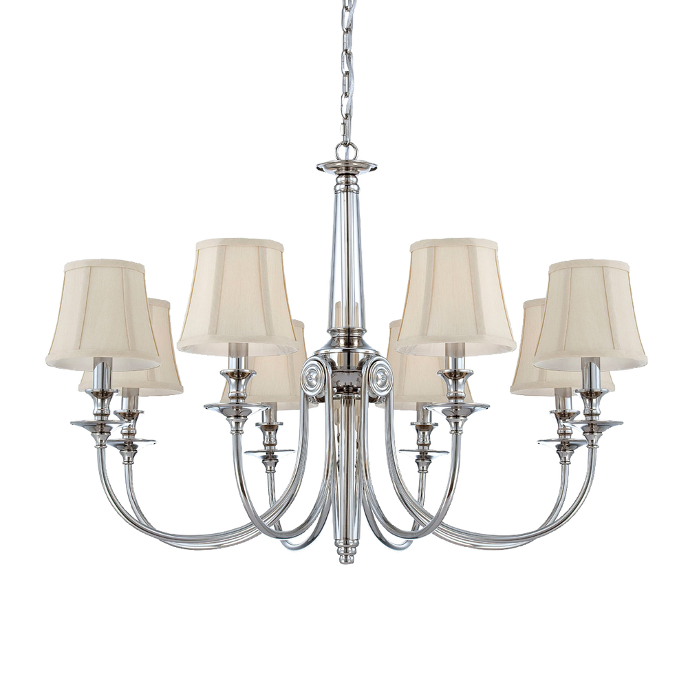 Mona, 8Lt Chandelier, P Nickel