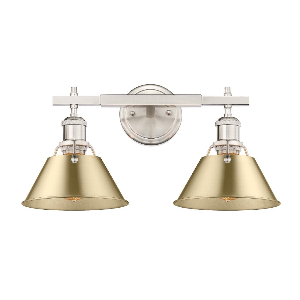 Orwell 2-Light Vanity Light in Pewter with Brushed Champagne Bronze