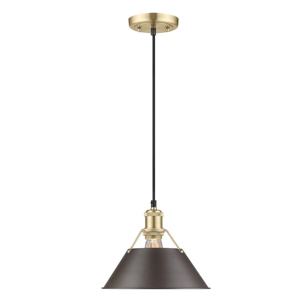 Orwell 10" Wide Medium Pendant in Brushed Champagne Bronze with Rubbed Bronze