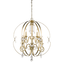 Golden 1323-9 WG - Ella 2 Tier - 9 Light Chandelier in White Gold