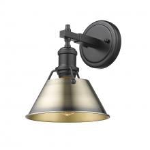 Golden 3306-BA1 BLK-AB - Orwell 1-Light Bath Vanity in Matte Black with Aged Brass