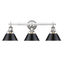 Golden 3306-BA3 CH-BLK - Orwell 3-Light Vanity Light in Chrome with Matte Black