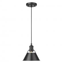 Golden 3306-S BLK-BLK - Orwell 7.5" Wide Small Pendant in Matte Black